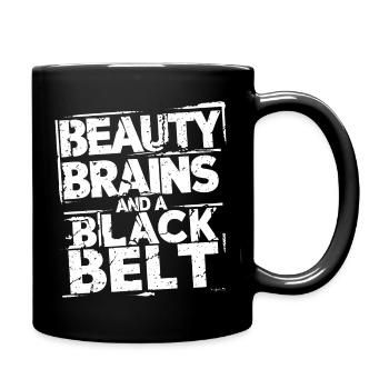 Karate with style and strength - Full Colour Mug - black - Right