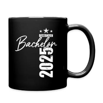 Bachelor bestanden 2025 - Prüfung - Erfolg - Tasse einfarbig - Schwarz - Rechts
