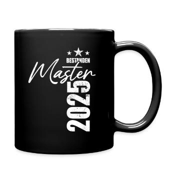 Master bestanden 2025 - Prüfung - Erfolg - Tasse einfarbig - Schwarz - Rechts