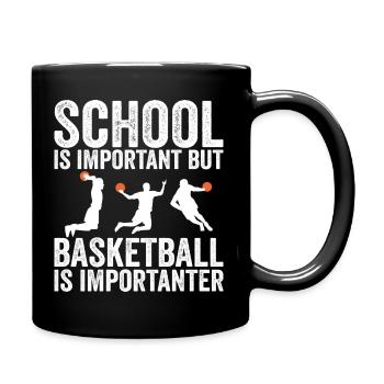 School is important but basketball is importanter - Full Colour Mug - black - Right