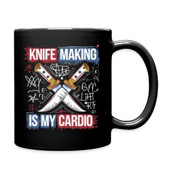 Passion for knives and blacksmithing - Full Colour Mug - black - Right