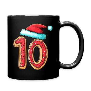 10 Number Christmas Cookie - Full Colour Mug - black - Right