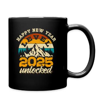 Happy New Year - Level 2025 unlocked - Tasse einfarbig - Schwarz - Rechts