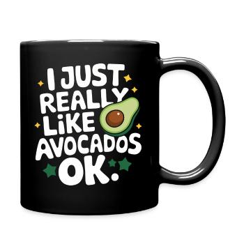 Avocado Essen Guacamole Vegan - Tasse einfarbig - Schwarz - Rechts