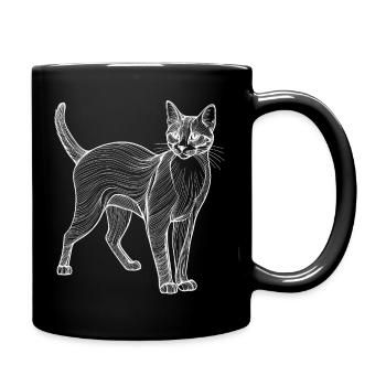 Cat Lineart - Full Colour Mug - black - Right