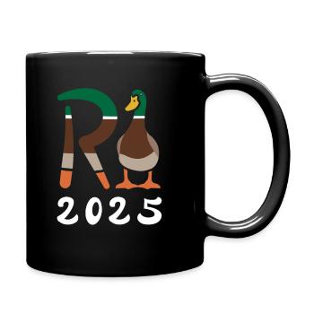 Rente Ente 2025 - Ruhestand - Pension - Tasse einfarbig - Schwarz - Rechts