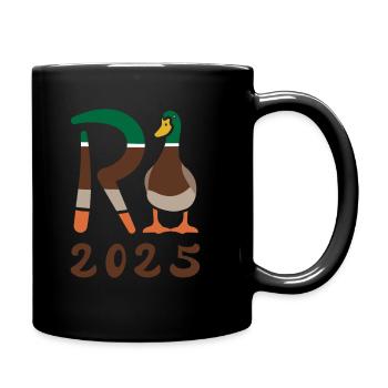 Rente Ente 2025 - Ruhestand - Pension - Tasse einfarbig - Schwarz - Rechts