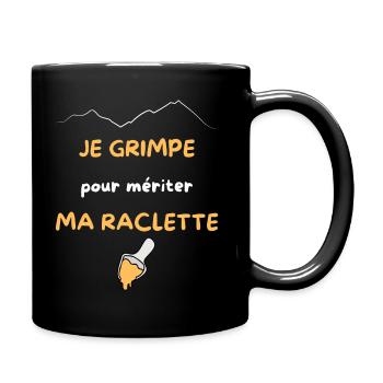 CADEAU MONTAGNE RANDONNÉE RACLETTE FROMAGE - Mug uni - noir - Droite