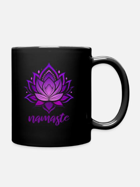 Namaste - Yoga - Méditation - Fleur de lotus - Mug uni - noir