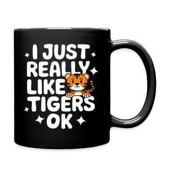 Tiger Animal Zoo Wild Animal - Full Colour Mug - black - Right