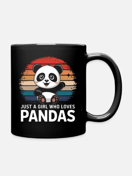 Panda Bear Panda Animal Pandas - Full Colour Mug - black