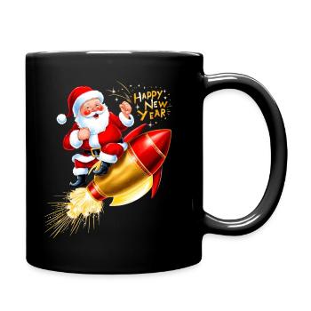 Réveillon du Nouvel An Fusée Feux d’artifice Bonne Année Père Noël - Mug uni - noir - Droite