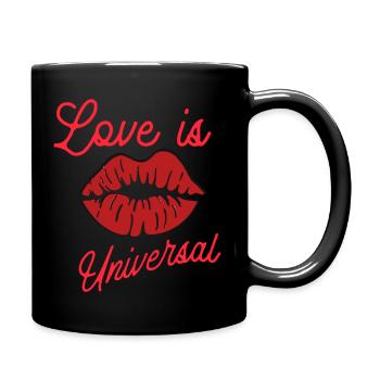 Liebe ohne Grenzen - Tasse einfarbig - Schwarz - Rechts