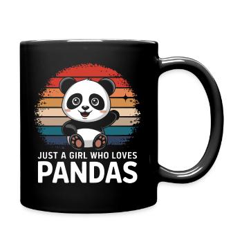 Pandabär Panda Tier Pandas - Tasse einfarbig - Schwarz - Rechts