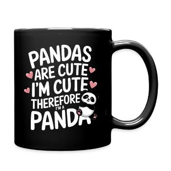 Pandabär Panda Tier Pandas - Tasse einfarbig - Schwarz - Rechts
