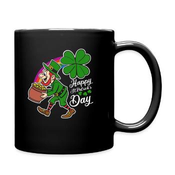 Bonne Saint-Patrick - Trèfle - Leprechaun - Mug uni - noir - Droite