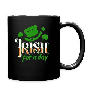 Irish for a day - Shamrock - Ireland - Full Colour Mug - black - Right