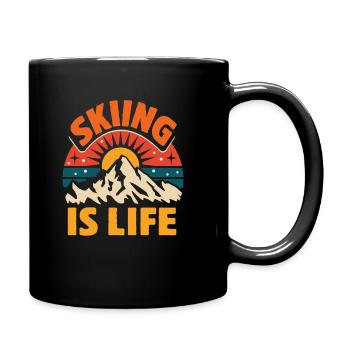 Skiing is Life - Ski, Après Ski, Winter Sports - Full Colour Mug - black - Right