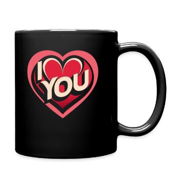 I love You - Valentine' Day - Liebe - Geschenk - Tasse einfarbig - Schwarz - Rechts