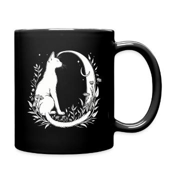 Lettre O avec chat - Mug uni - noir - Droite