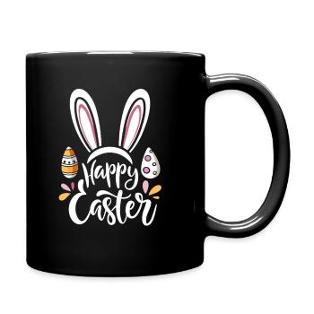 Happy Easter - Easter Bunny - Easter Egg - Gift - Full Colour Mug - black - Right