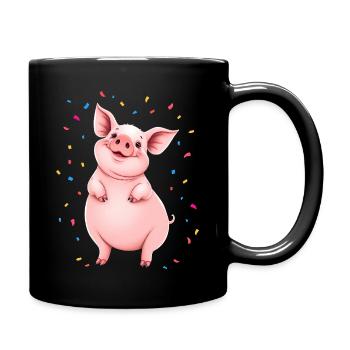Confetti Carnival New Year's Eve Birthday Party Sow - Full Colour Mug - black - Right
