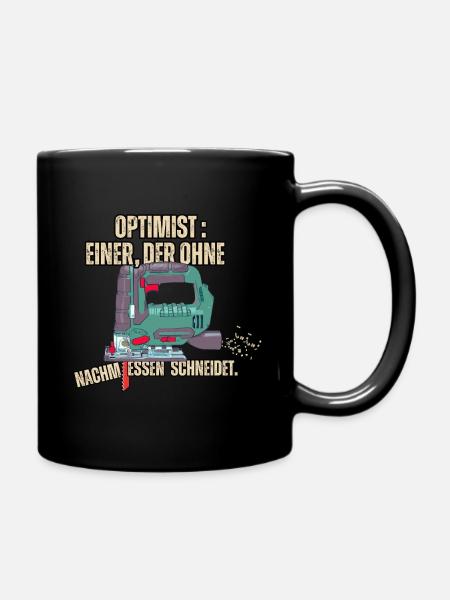 Optimist: Ohne Nachmessen schneiden! - Tasse einfarbig - Schwarz