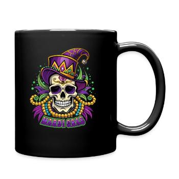 Mardi Gras - Karneval - Totenkopf - Geschenk - Tasse einfarbig - Schwarz - Rechts