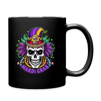 Mardi Gras - Karneval - Totenkopf - Geschenk - Tasse einfarbig - Schwarz - Rechts