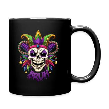 Mardi Gras Bruh - Karneval - Totenkopf - Geschenk - Tasse einfarbig - Schwarz - Rechts