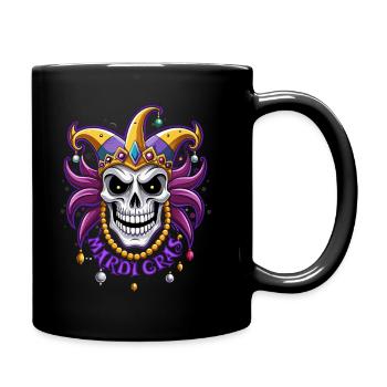 Mardi Gras - Karneval - Totenkopf - Geschenk - Tasse einfarbig - Schwarz - Rechts