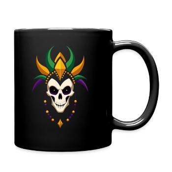 Mardi Gras - Carnival - Skull - Gift - Full Colour Mug - black - Right