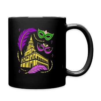 Mardi Gras - Karneval - Maske - Geschenk - Tasse einfarbig - Schwarz - Rechts