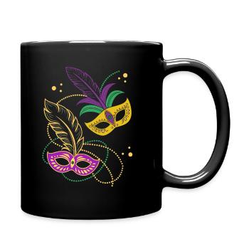 Mardi Gras - Karneval - Maske - Geschenk - Tasse einfarbig - Schwarz - Rechts