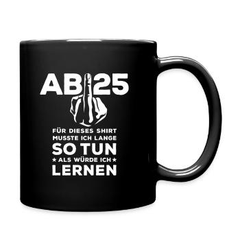 Abi 2025 Stinkefinger - Abitur - Geschenk - Tasse einfarbig - Schwarz - Rechts