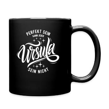 Vornamen Ursula - Namenstag - Geschenk - Tasse einfarbig - Schwarz - Rechts
