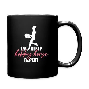 Manger, dormir, cheval de loisir, répéter - Cadeau - Mug uni - noir - Droite