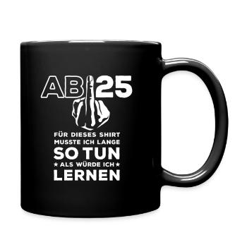 Abi 2025 Stinkefinger - Abitur - Geschenk - Tasse einfarbig - Schwarz - Rechts