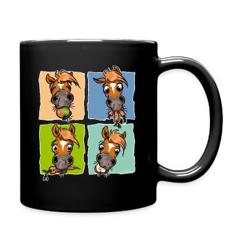 Trombines gourmandes (fond blanc) - Mug uni - noir - Droite