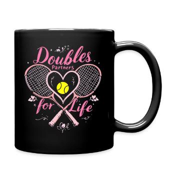 Tennis Doubles pour les amis de la vie - Mug uni - noir - Droite