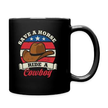 Sauvez un cheval, montez un cow-boy - Spruch - Mug uni - noir - Droite