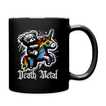 DEATH METAL UNICORN TEDDY drôle, mignon et rock - Mug uni - noir - Droite