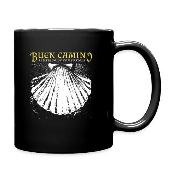 Buen Camino, scallop, Santiago de Compostela - Full Colour Mug - black - Right