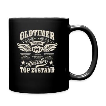 Oldtimer Baujahr 1947 - Geburtstag - Geschenk - Tasse einfarbig - Schwarz - Rechts