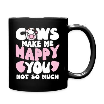 Cows Make Me Happy - Full Colour Mug - black - Right