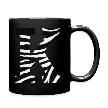 Letter k zebra - Full Colour Mug - black - Right