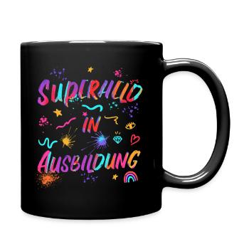 Superheld in Ausbildung - Ich kann das - Tasse einfarbig - Schwarz - Rechts