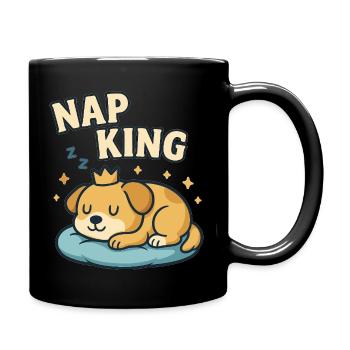 King of napping - Tasse einfarbig - Schwarz - Rechts