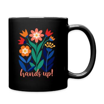 Blumen - Frühling - Sommer - Blüten - Tasse einfarbig - Schwarz - Rechts
