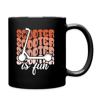 Scooter is fun - E-Scooter, Electric Scooter - Full Colour Mug - black - Right
